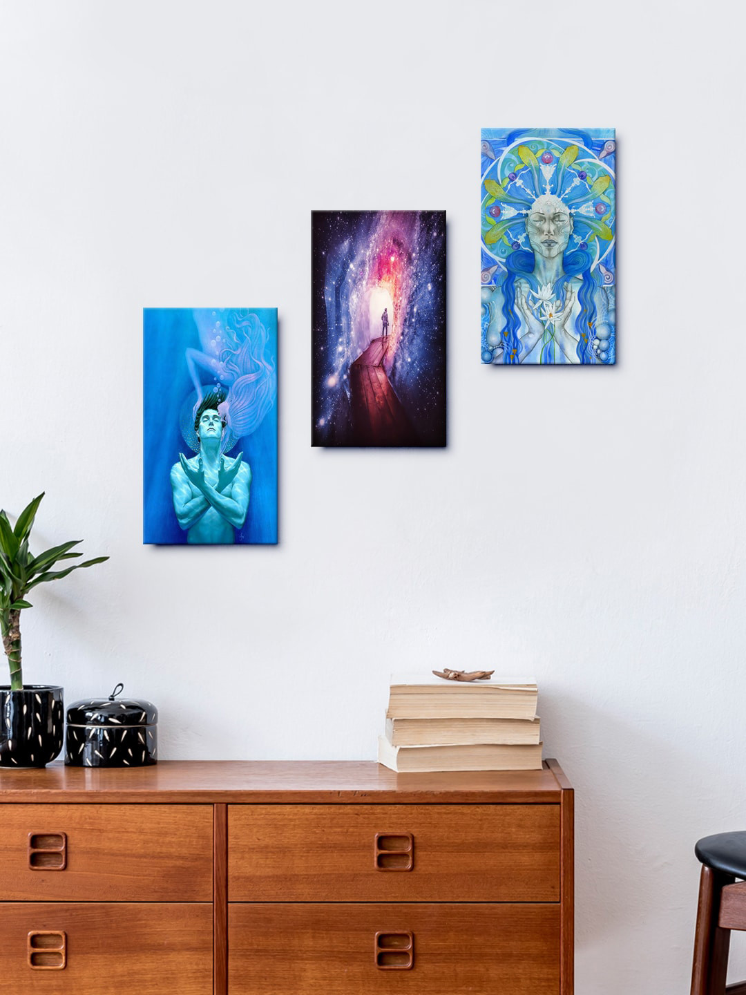 999Store Modern Art MDF 3 Piece Wall Square Paintings Wall Art -15 x 8 In