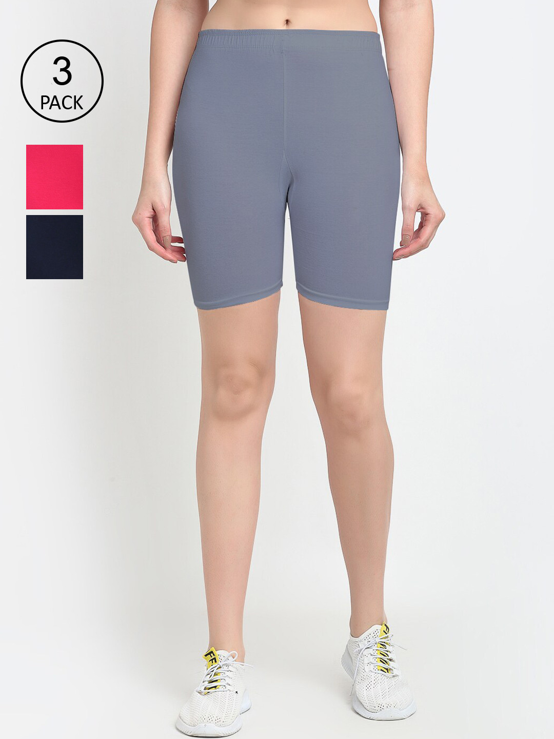 GRACIT Women Grey Biker Shorts