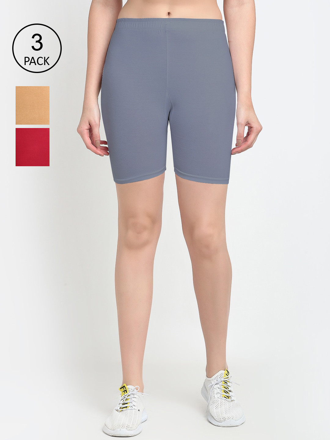 GRACIT Women Grey Biker Shorts