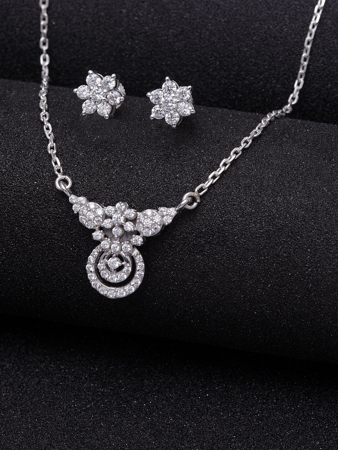 Clara Rhodium-Plated 925 Sterling Silver Aria Jewellery Set