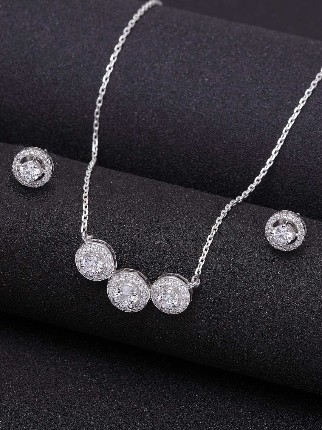 Clara Rhodium-Plated 925 Sterling Silver Poppy Jewellery Set