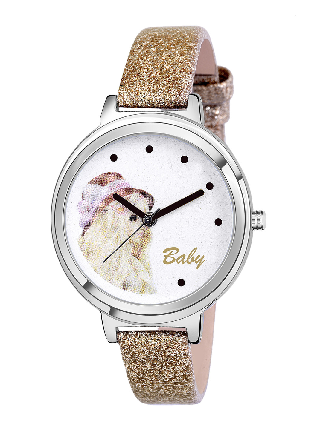 Kool Kidz Unisex Kids Multicoloured Dial & Gold Toned Leather Bracelet Style Straps Analogue Watch KOOL