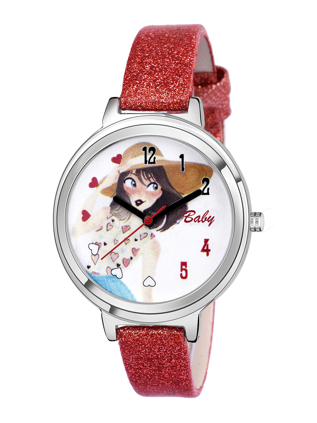 Kool Kidz Unisex Kids Red Printed Dial Bracelet Style Straps Analogue Watch