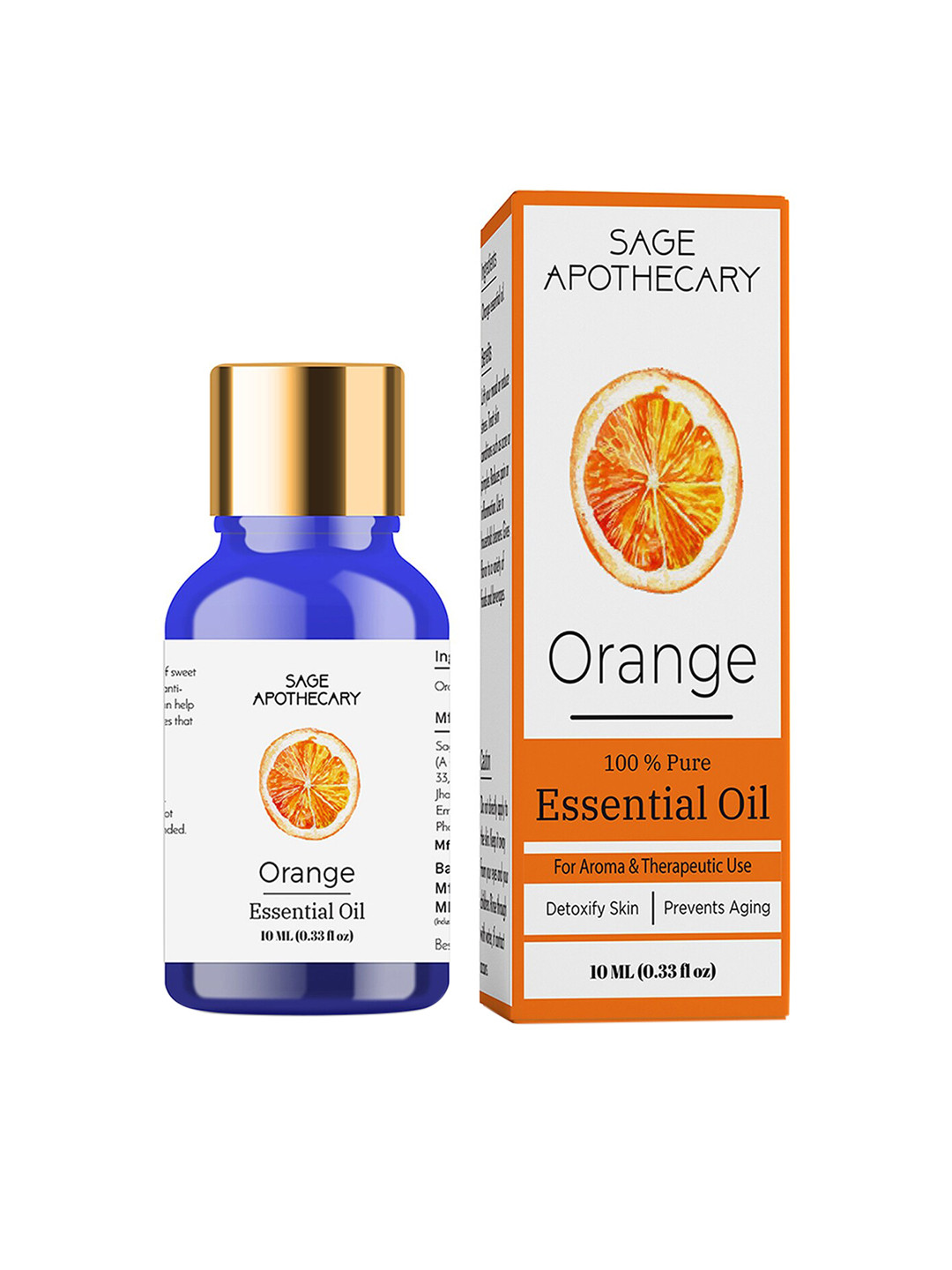 SAGE APOTHECARY Orange Essential Oil For Detoxifying Skin & Aging - 10ml