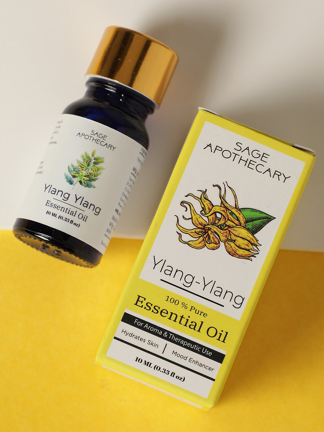 SAGE APOTHECARY Ylang-ylang Essential Oil For Hydrating Skin & Mood Enhancing - 10ml