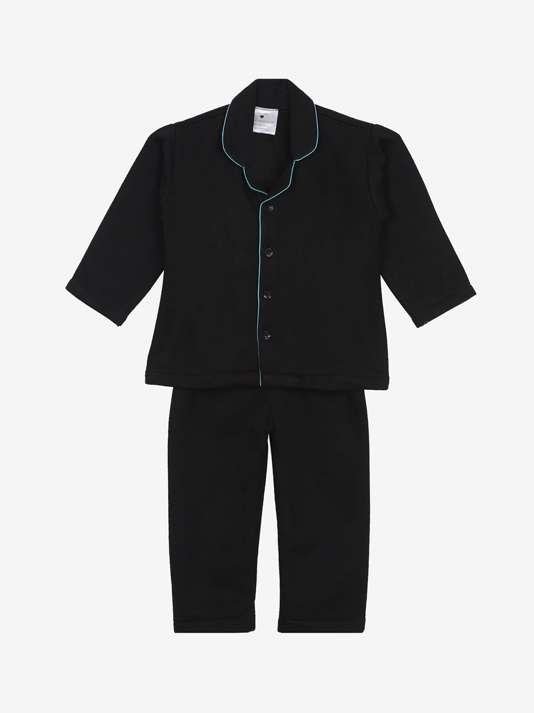 Little Musketeer Girls Black Solid Night Suits