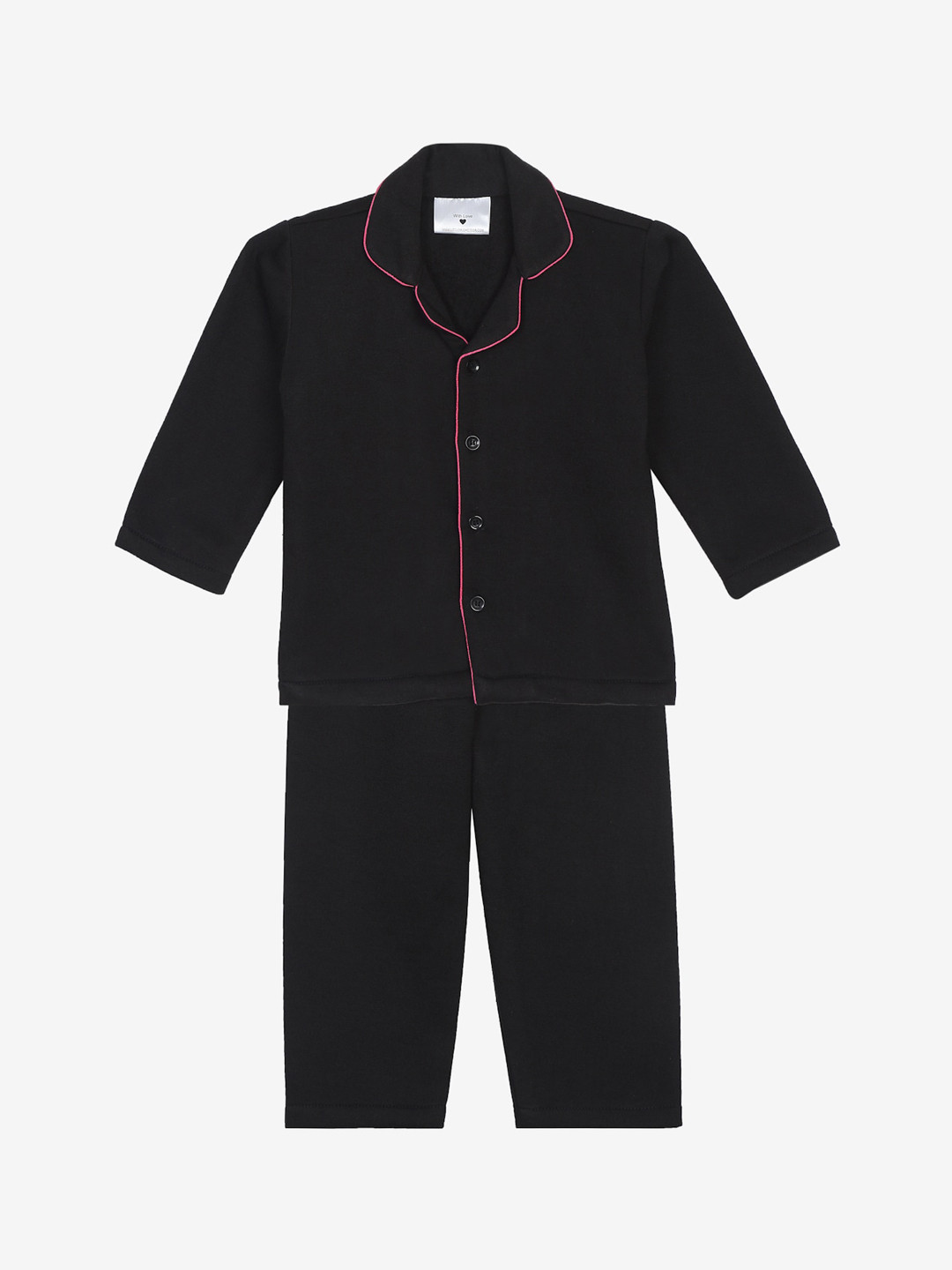 Little Musketeer Girls Black & Pink Night suit