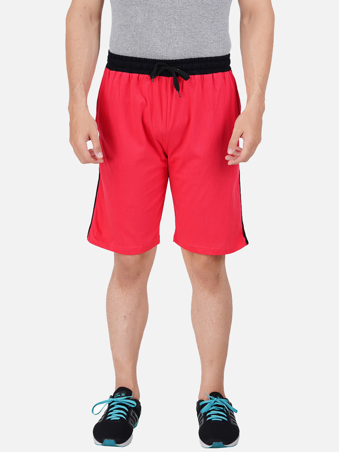 PRIDE APPAREL Men Red Solid Outdoor Sports Shorts