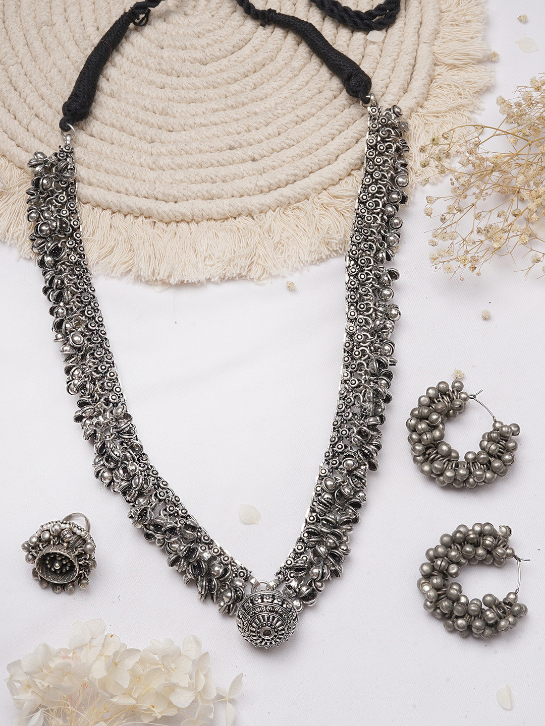 TEEJH Teji Silver Oxidised Jewelry Set