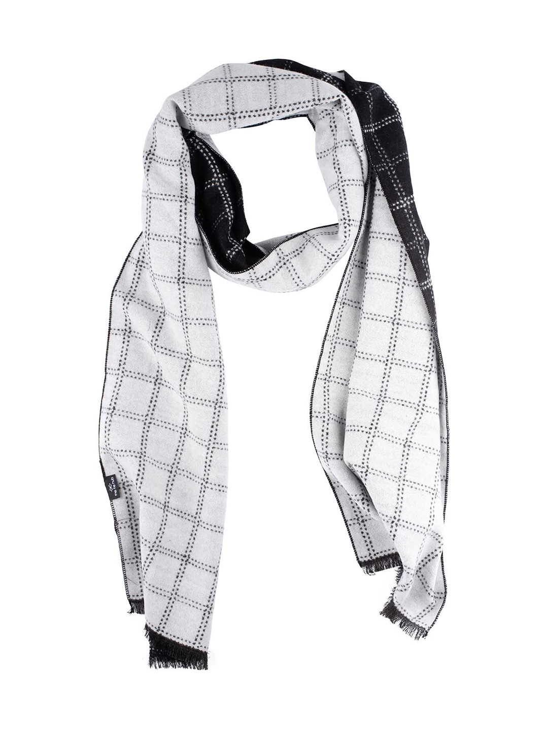 The Tie Hub Men Black & White Striped Scarf