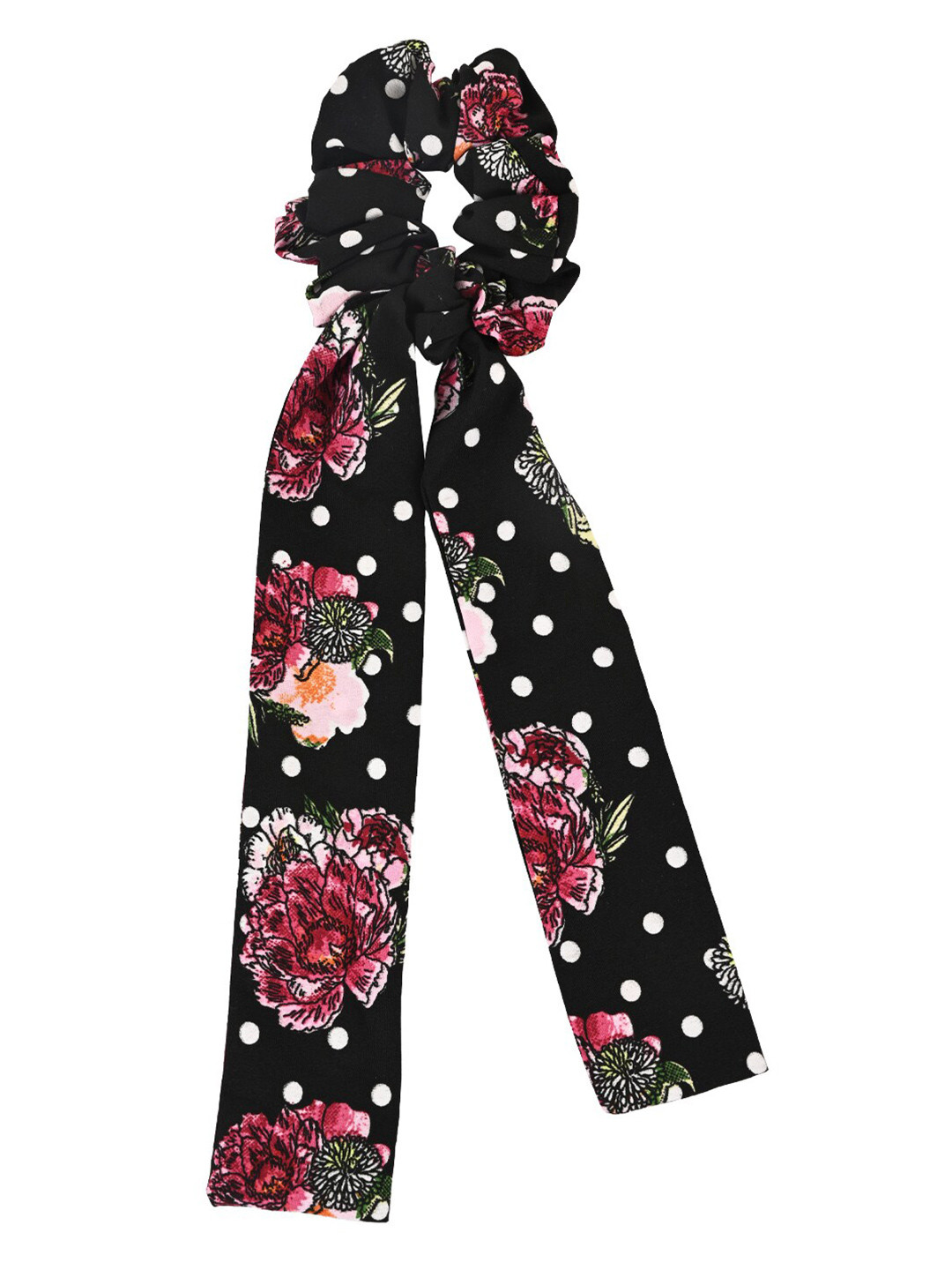 BuckleUp Women Black & Magenta Set of 2 Floral Printed Hair Accessory Set