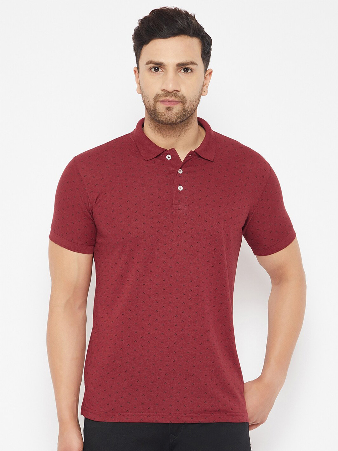 THE MILLION CLUB Men Maroon Polo Collar T-shirt