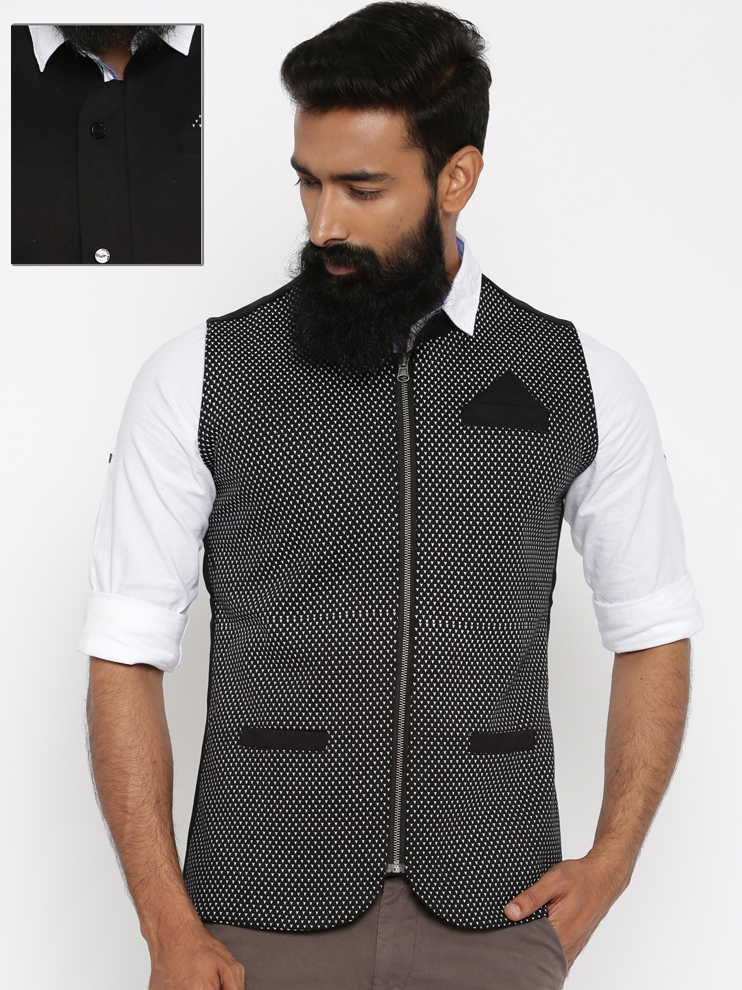 reversible nehru jacket