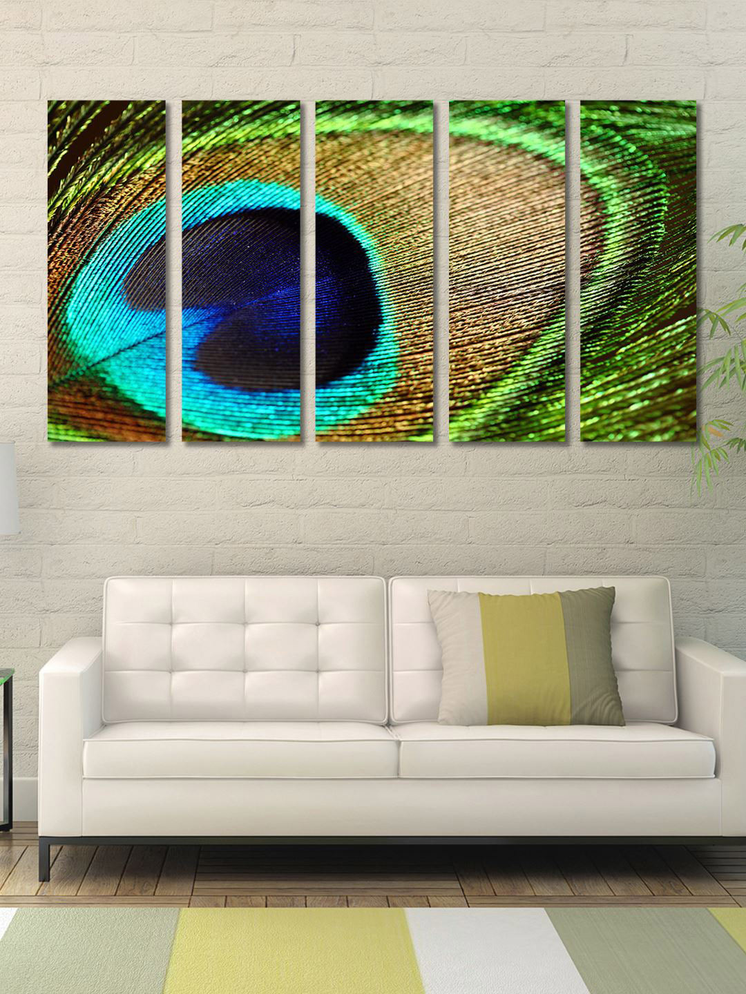 999Store Set of 5 Multicoloured Matt Texture Wall Art Painting