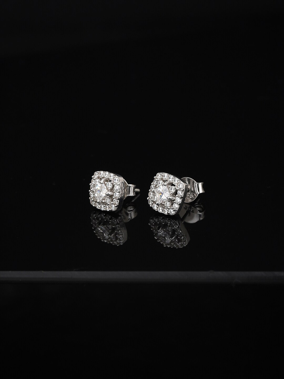 VANBELLE 925 Sterling Silver Square Studs Earrings