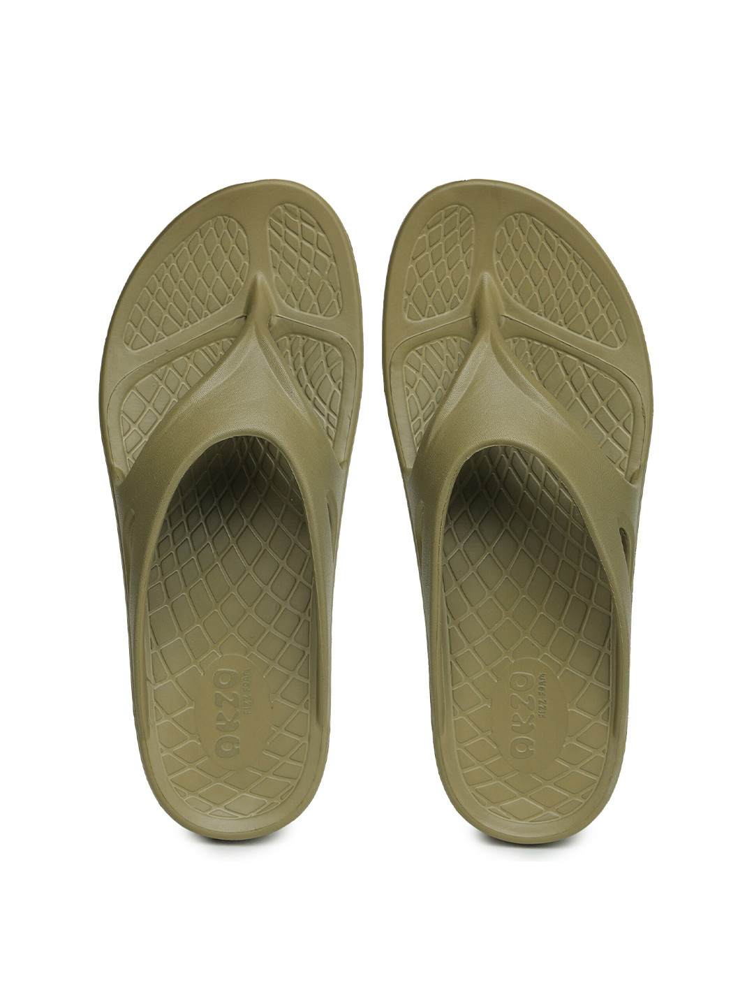 ABROS Men Khaki Rubber Thong Flip-Flops