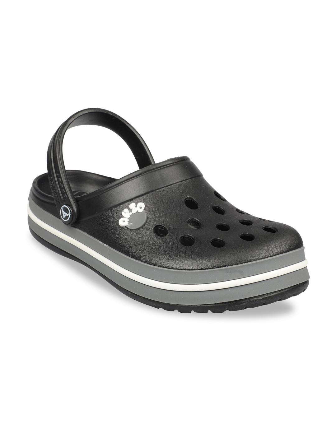 ABROS Men Black & White Rubber Clogs