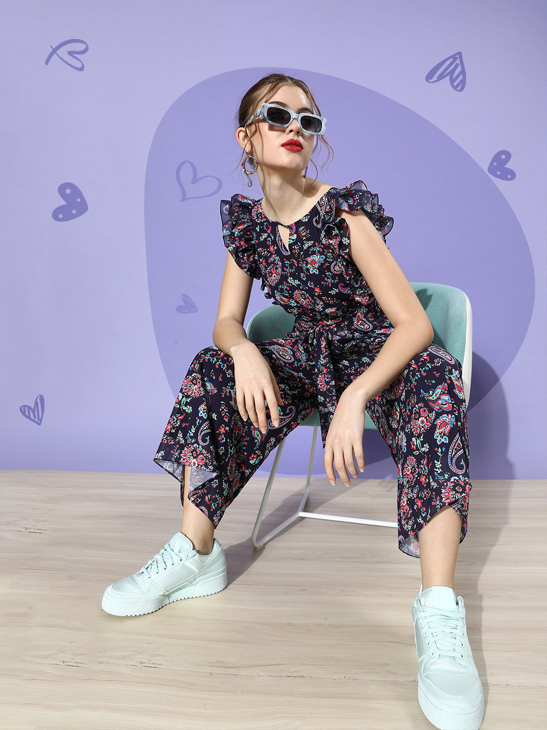 Miss Chase Women Charming Multi-Coloured Paisley Printed Jumpsuit