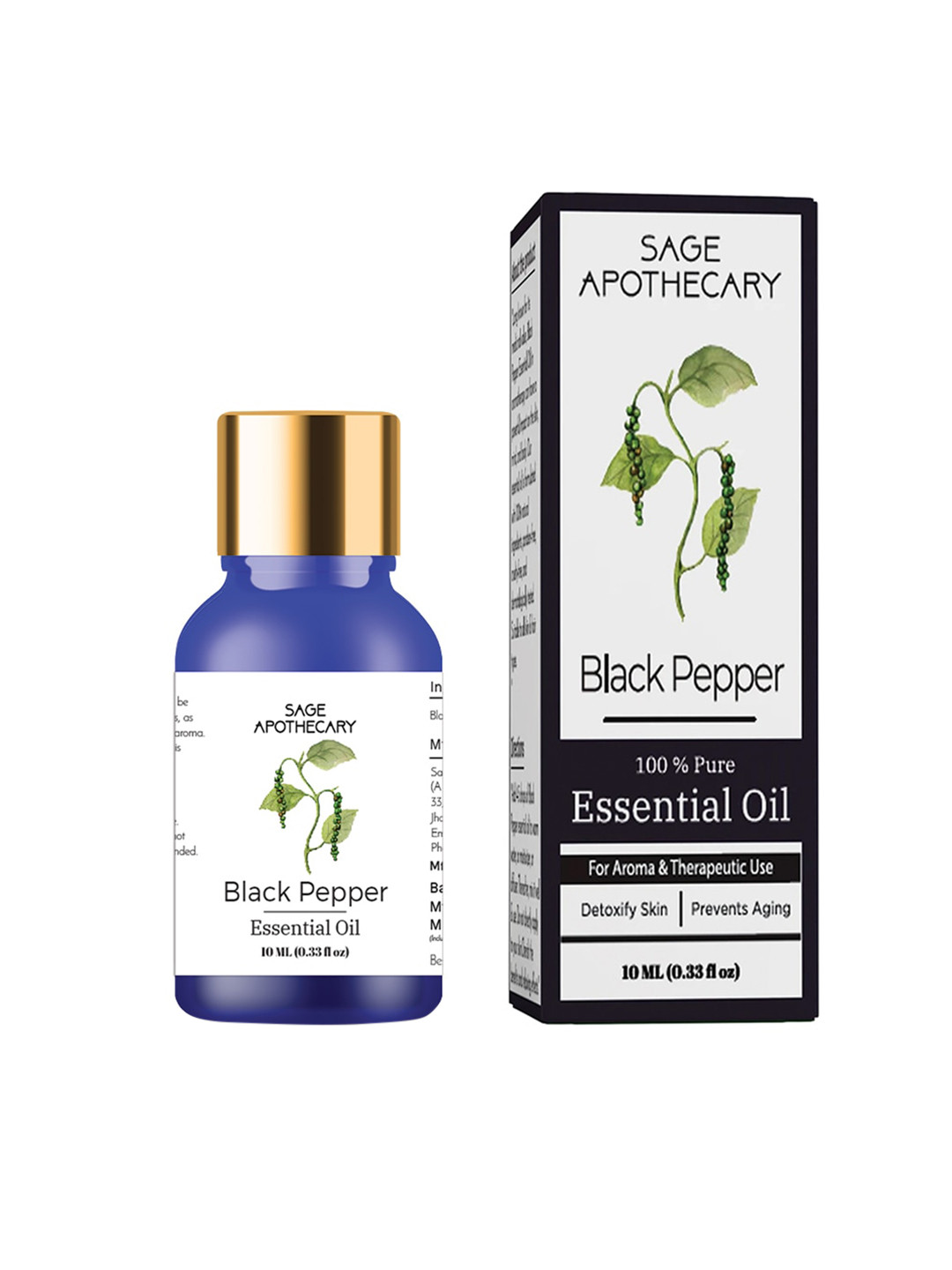 SAGE APOTHECARY Transparent Pepper Essential Oil 10 Ml