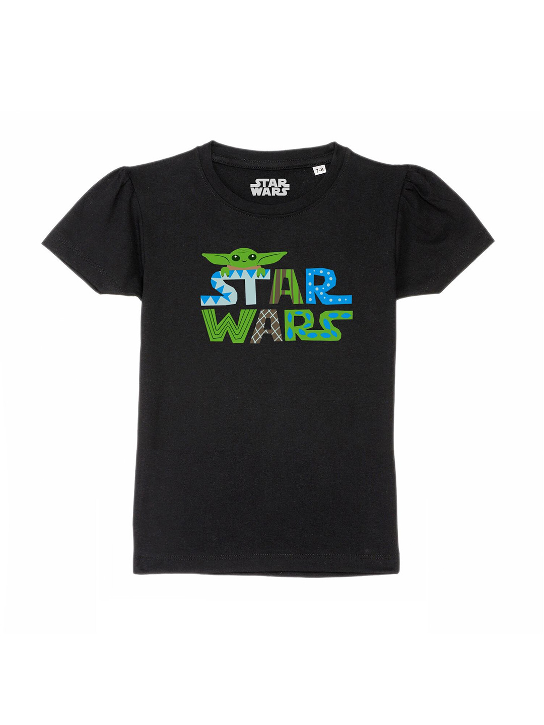 Star Wars by Wear Your Mind Girls Black & Green Star Wars Printed Pure Cotton T-shirt