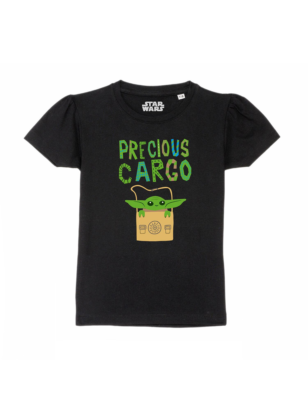 Star Wars by Wear Your Mind Girls Black Typography Printed Star Wars T-shirt