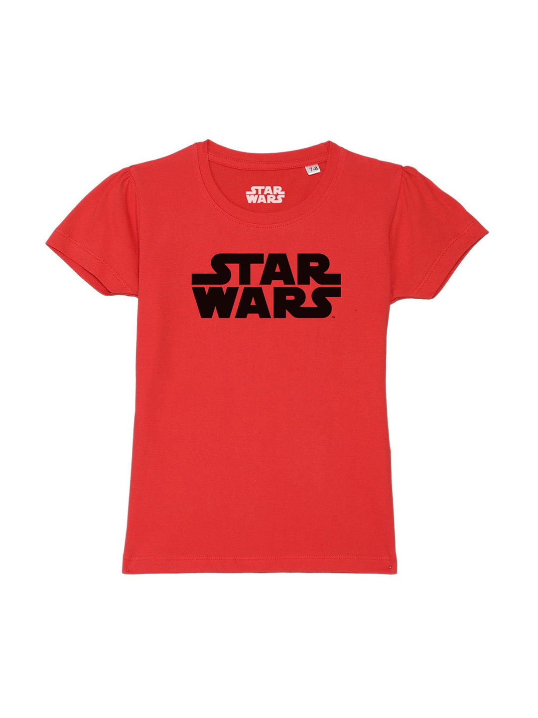 Star Wars by Wear Your Mind Girls Red & Black Star Wars Printed Pure Cotton T-shirt