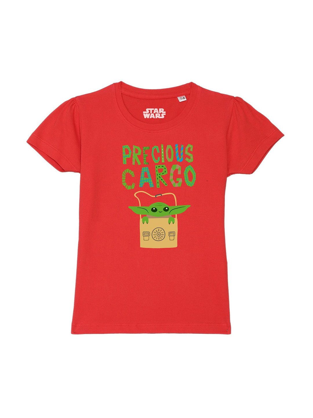 Star Wars by Wear Your Mind Girls Red Star Wars Printed Pure Cotton T-shirt