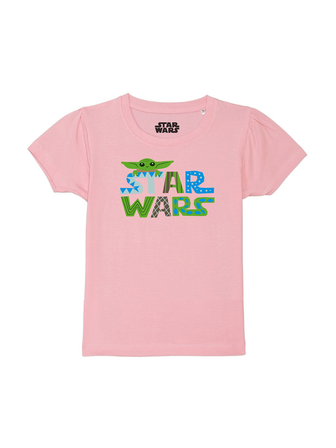 Star Wars by Wear Your Mind Girls Pink Typography Printed Extended Sleeves T-shirt
