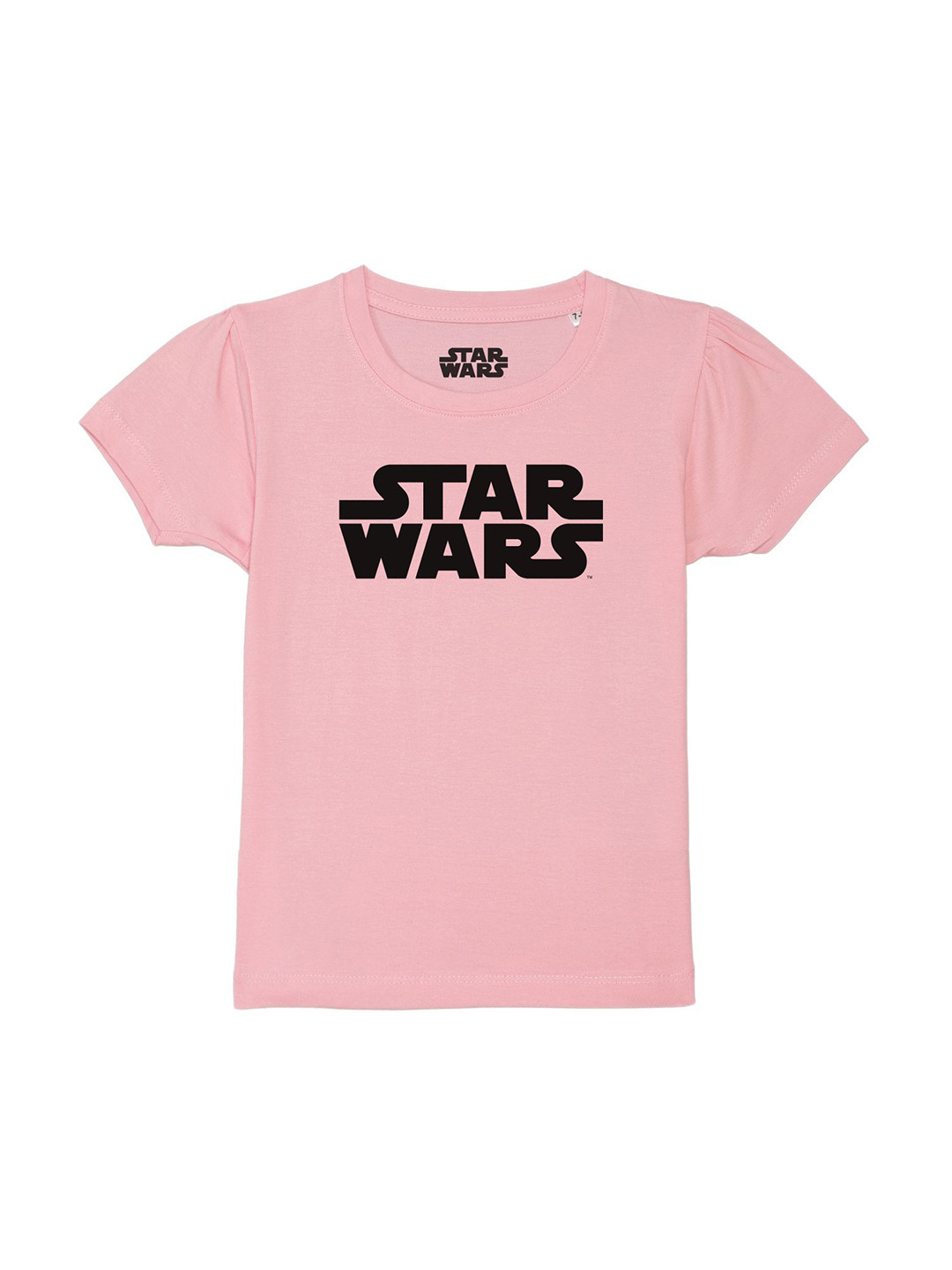 Star Wars by Wear Your Mind Girls Pink & Black Star Wars Printed Pure Cotton T-shirt