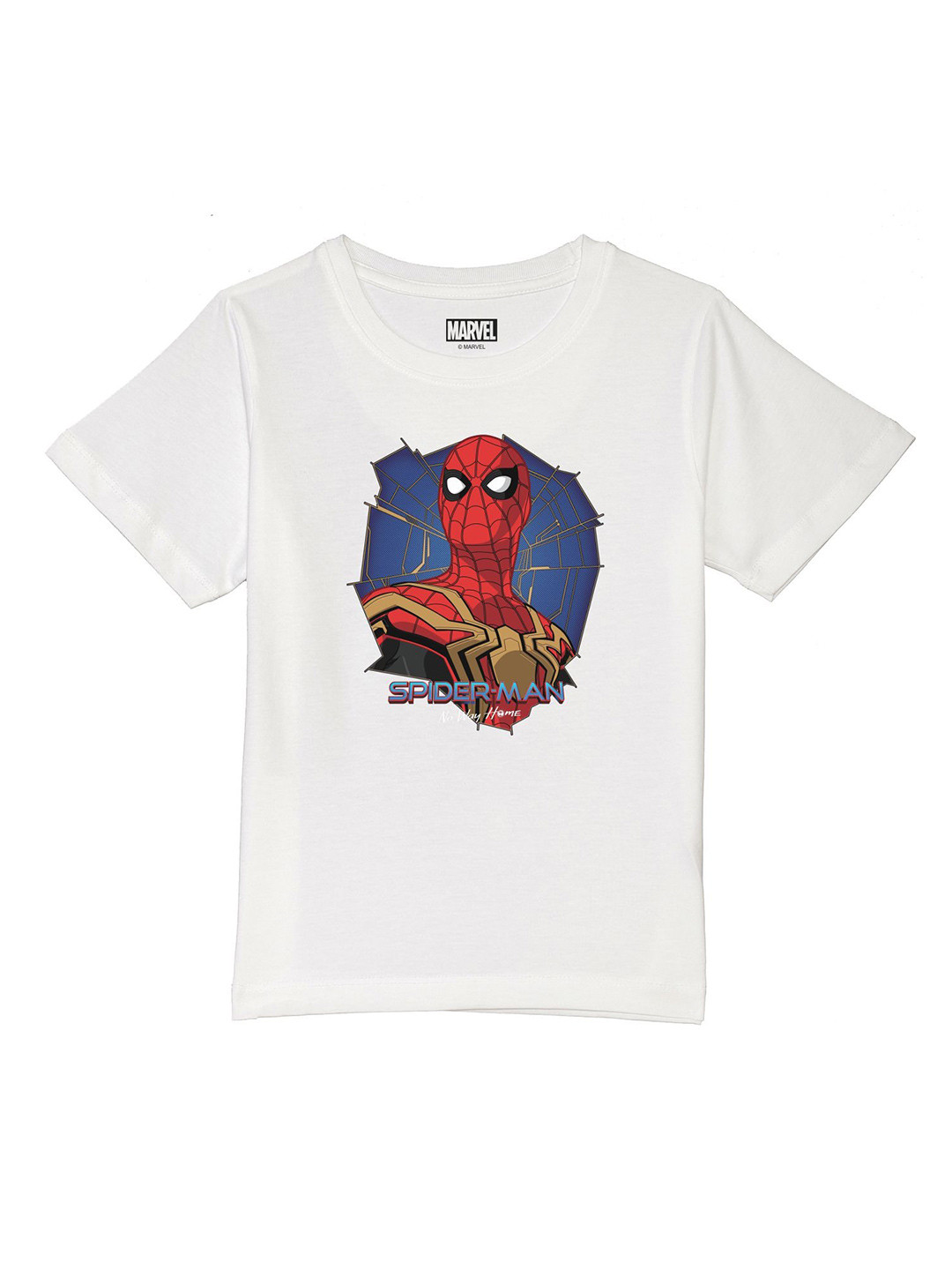 Marvel by Wear Your Mind Boys White Spider-Man Printed Pure Cotton T-shirt