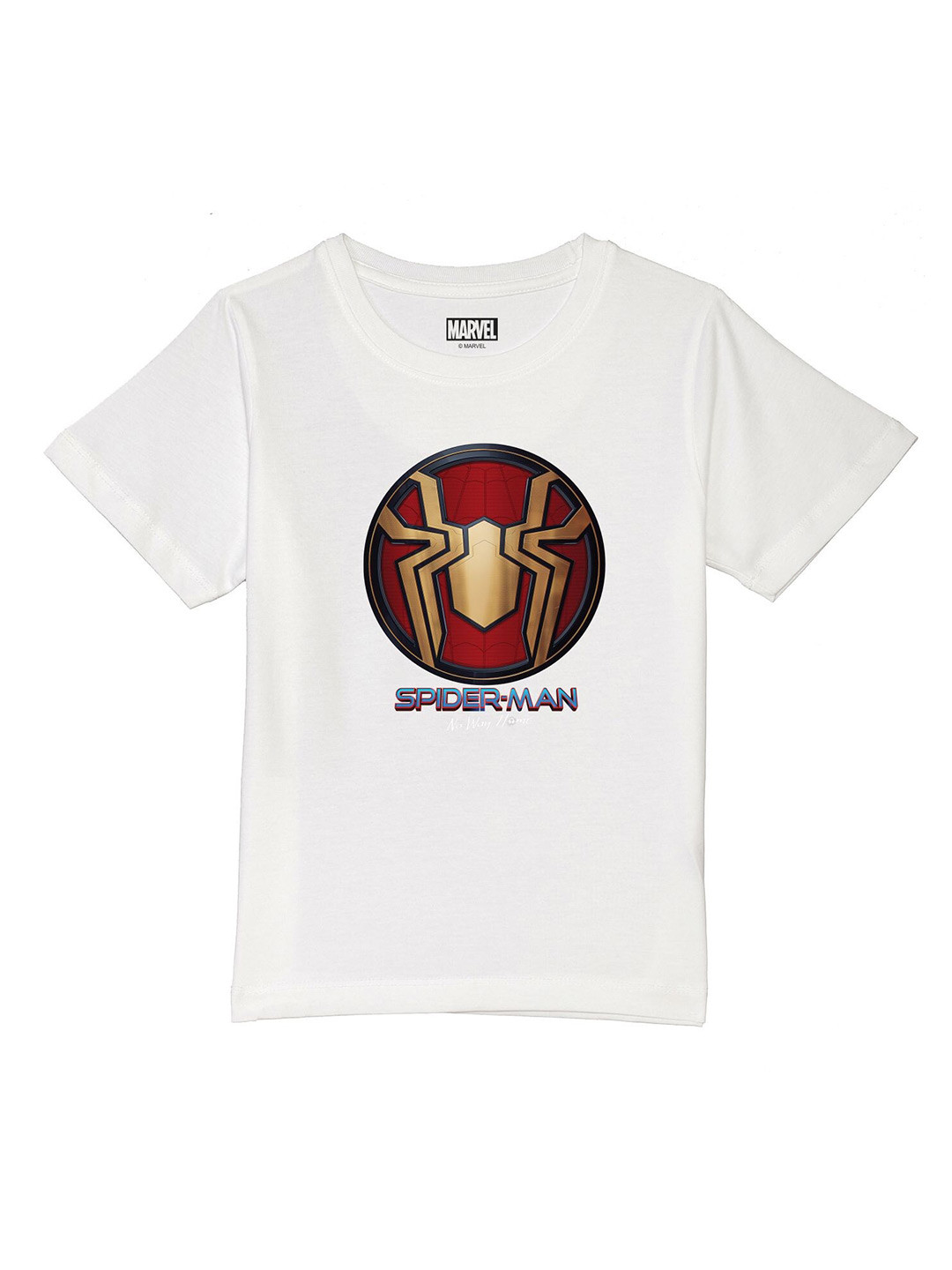 Marvel by Wear Your Mind Boys White Spider-Man Printed Pure Cotton T-shirt