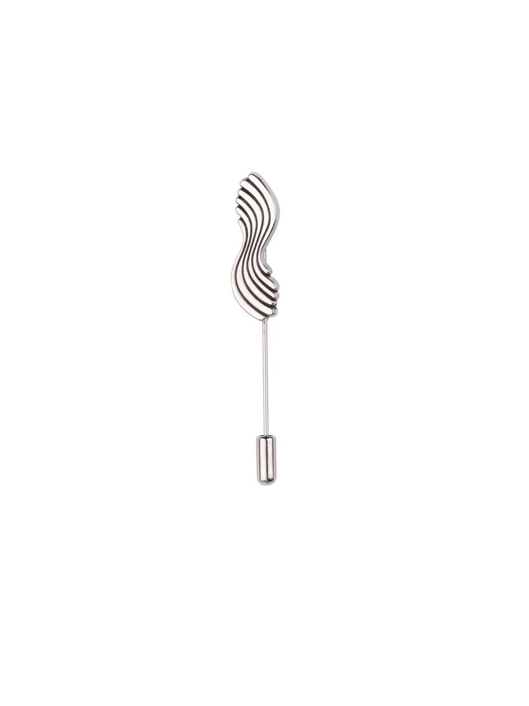 The Tie Hub Silver-Toned Wave Metal Lapel Pin