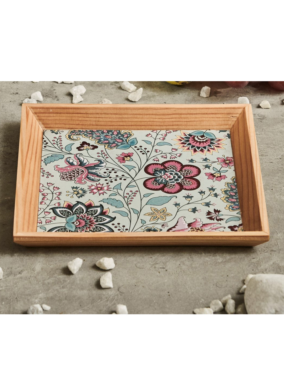 A Tiny Mistake Tan & Maroon Printed Serving Tray