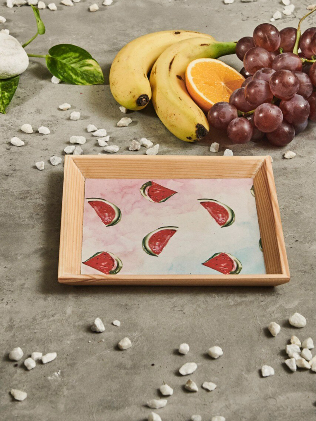 A Tiny Mistake White Printed Serving Trays