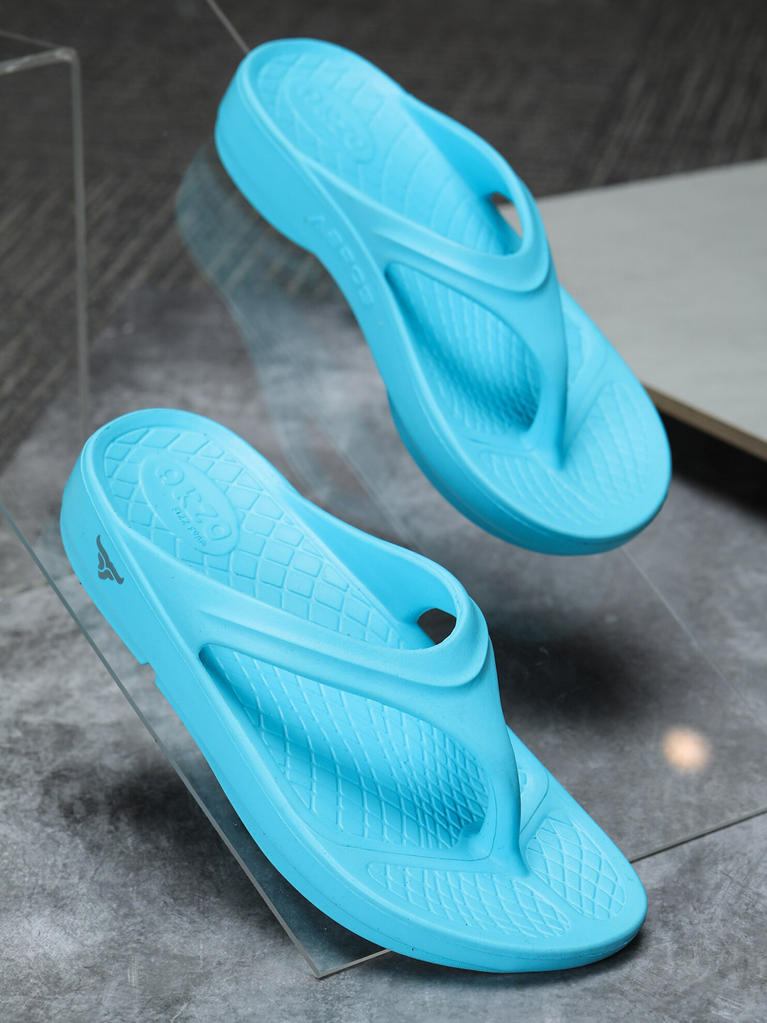 ABROS Women Blue Rubber Slip-On