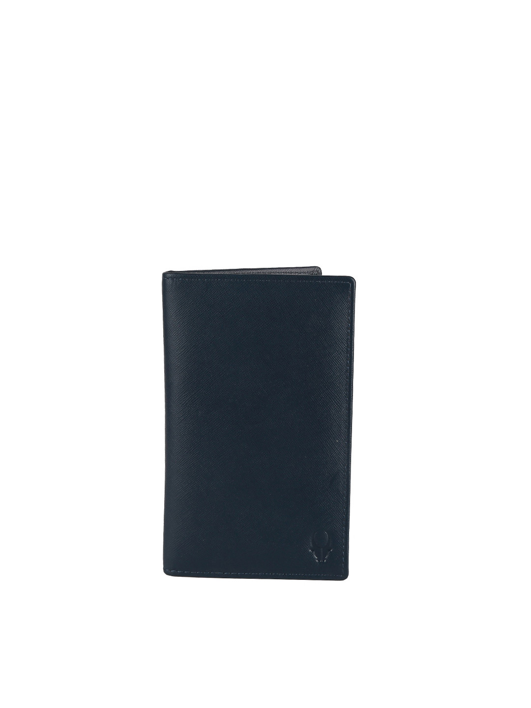 WildHorn Men Navy Textured Genuine Leather Card Holder