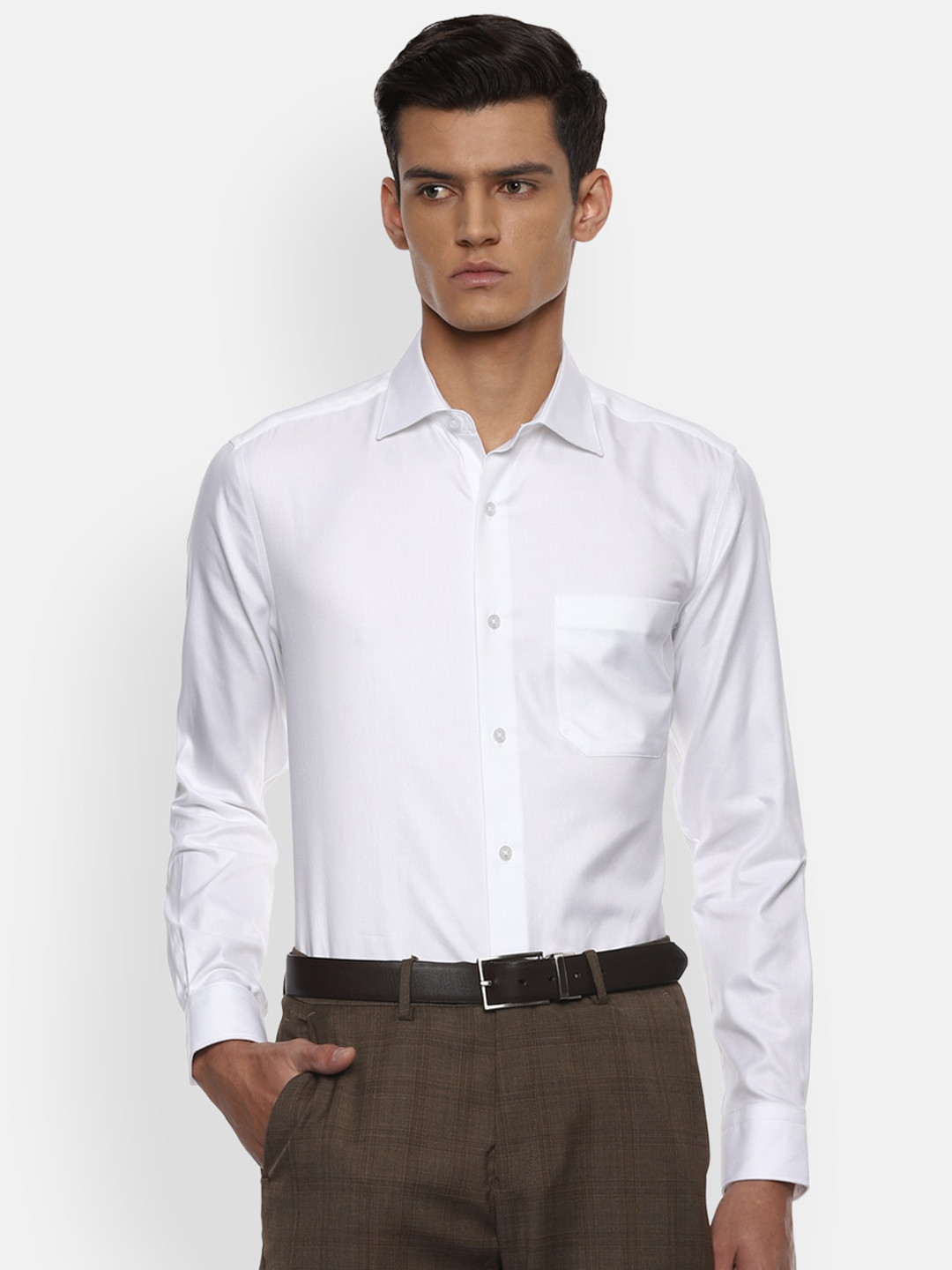 Louis Philippe Men White Formal Shirt