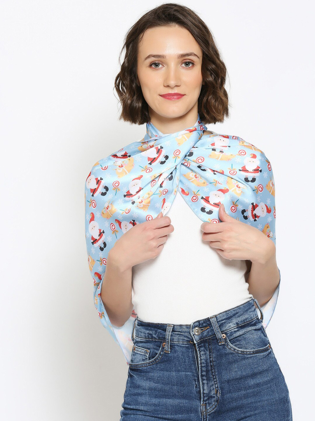 Dupatta Bazaar Women Blue Printed Scarf