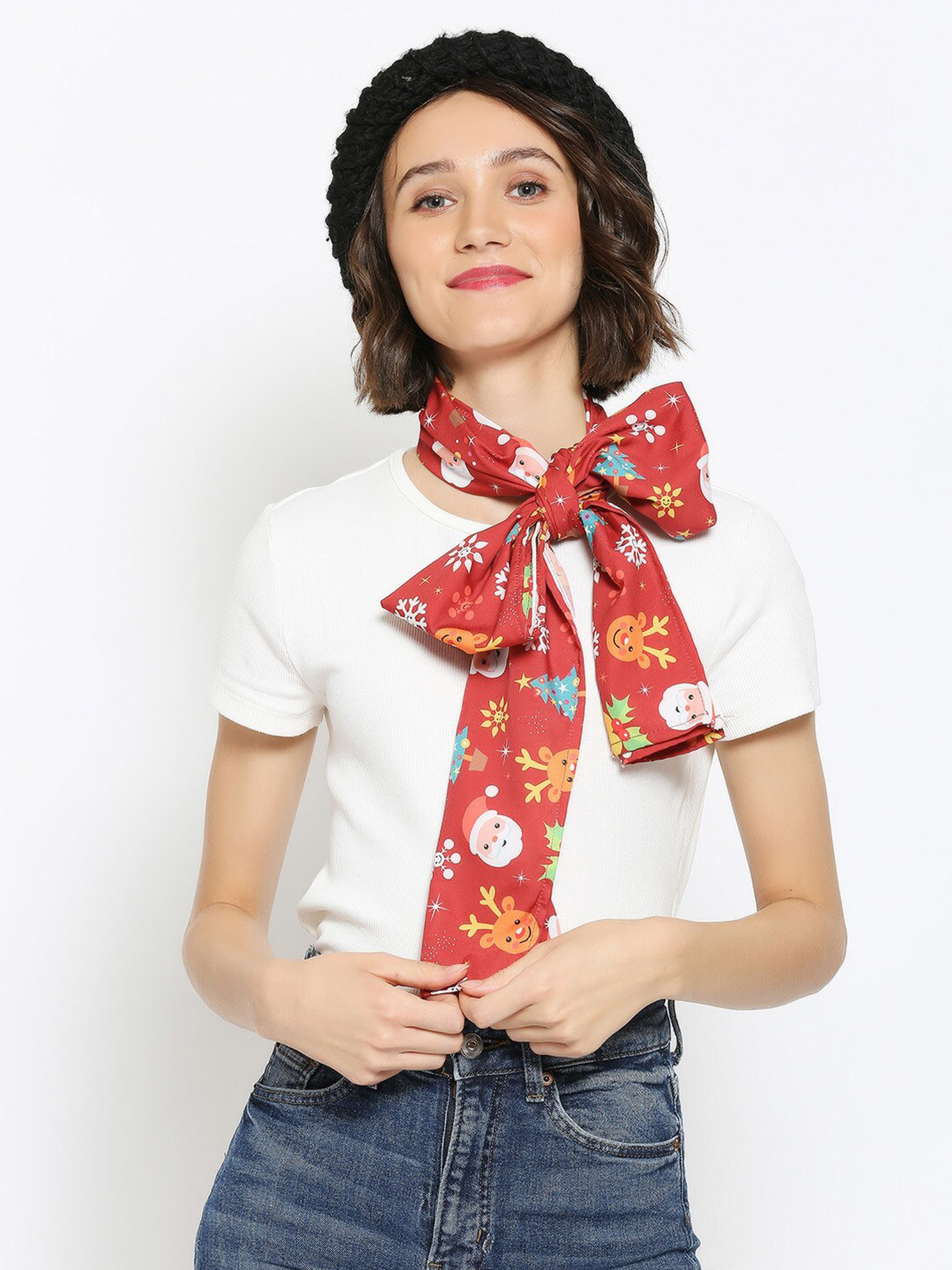 Dupatta Bazaar Women Red Printed Scarf