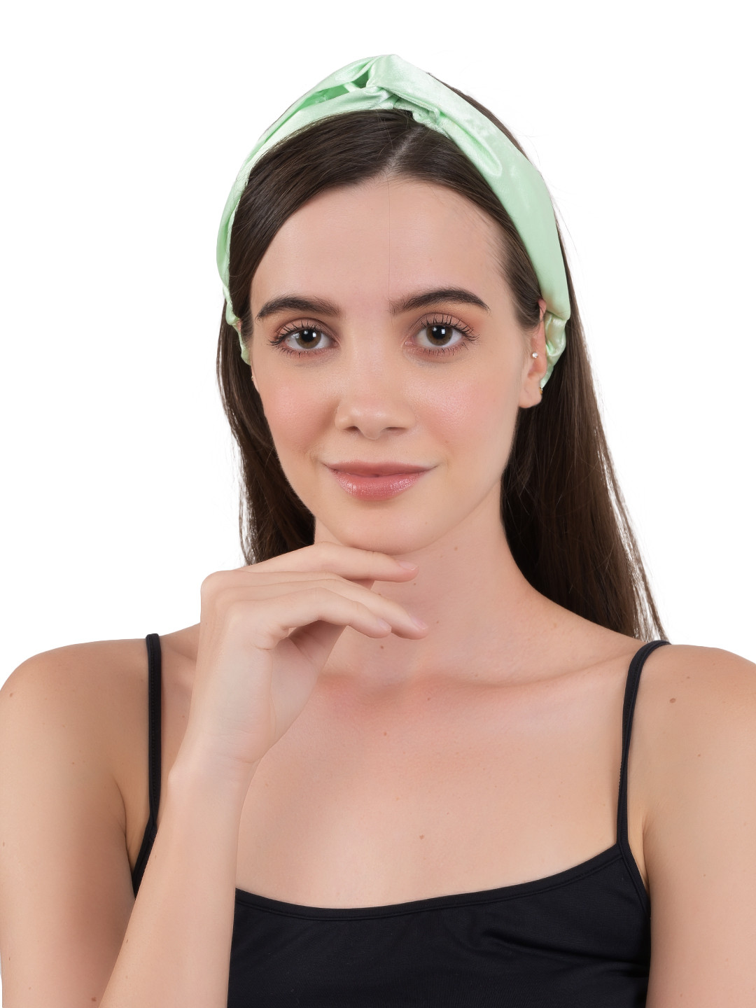 BuckleUp Women Green Solid Fabric Wrap Headband