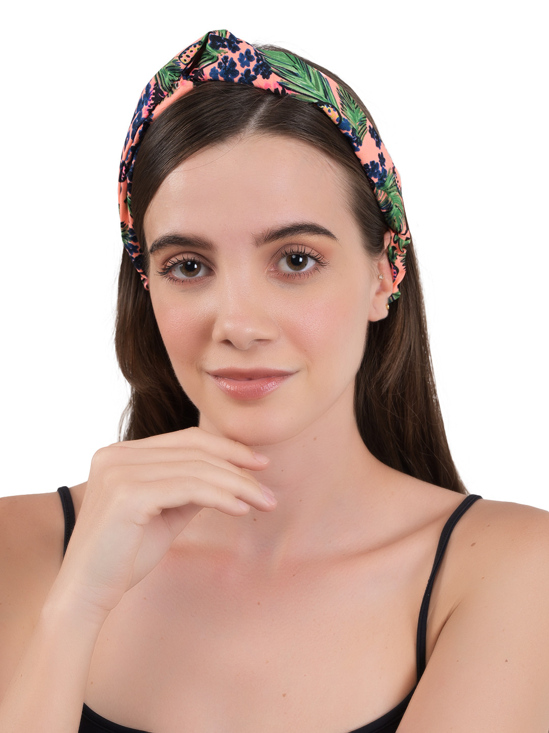 BuckleUp Women Pink Floral Printed Fabric Wrap Headband