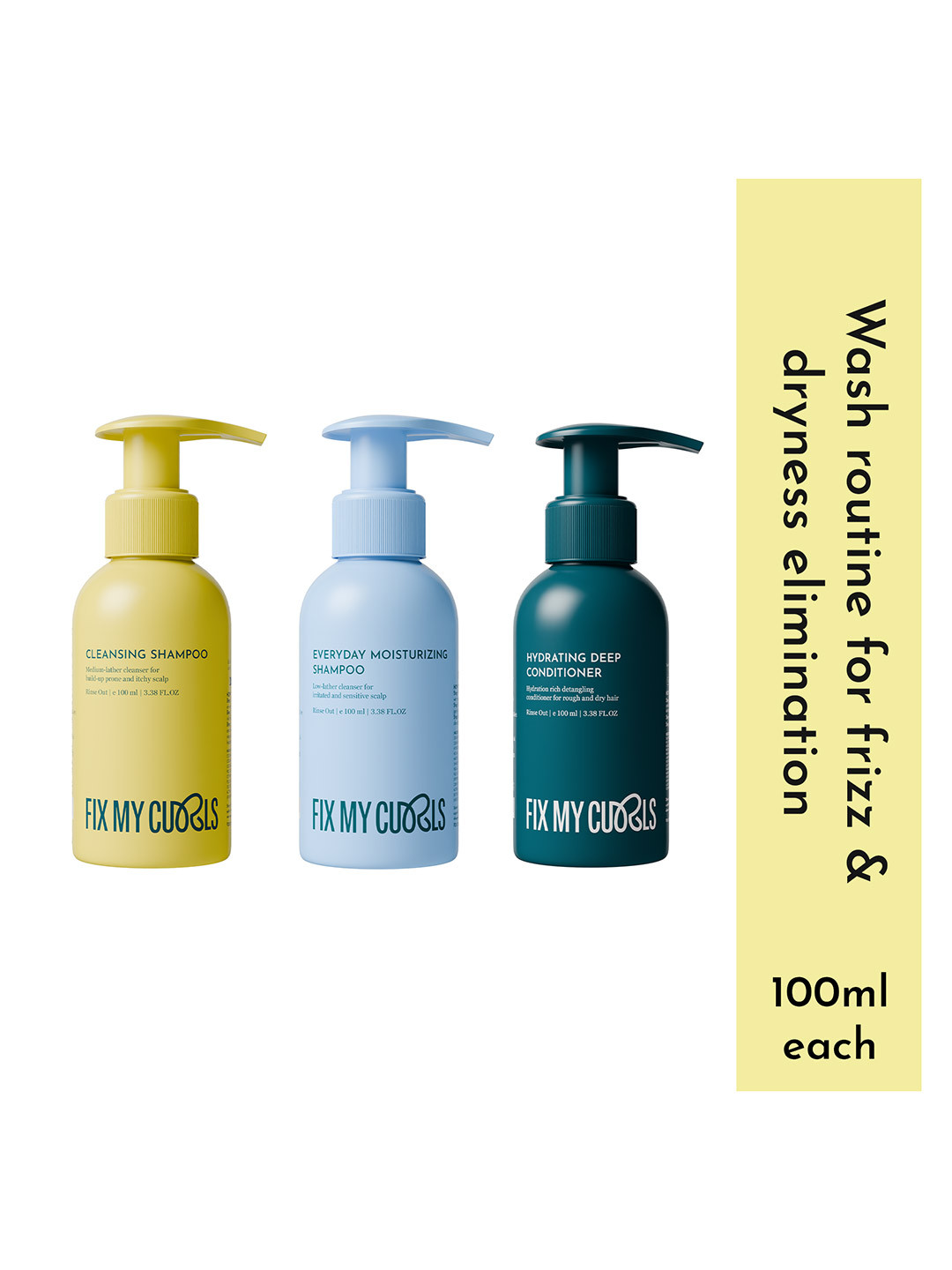 Fix My Curls Multi Day Bundle Hair Care Kit For Curly And Wavy Hair-100g each