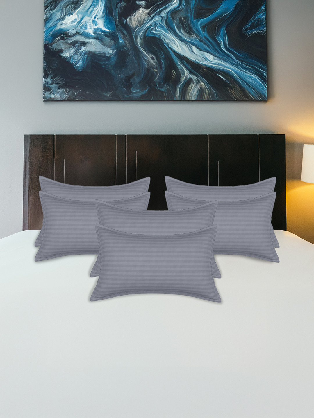 Kuber Industries Set of 6 Lining Design Cotton Pillow Cover