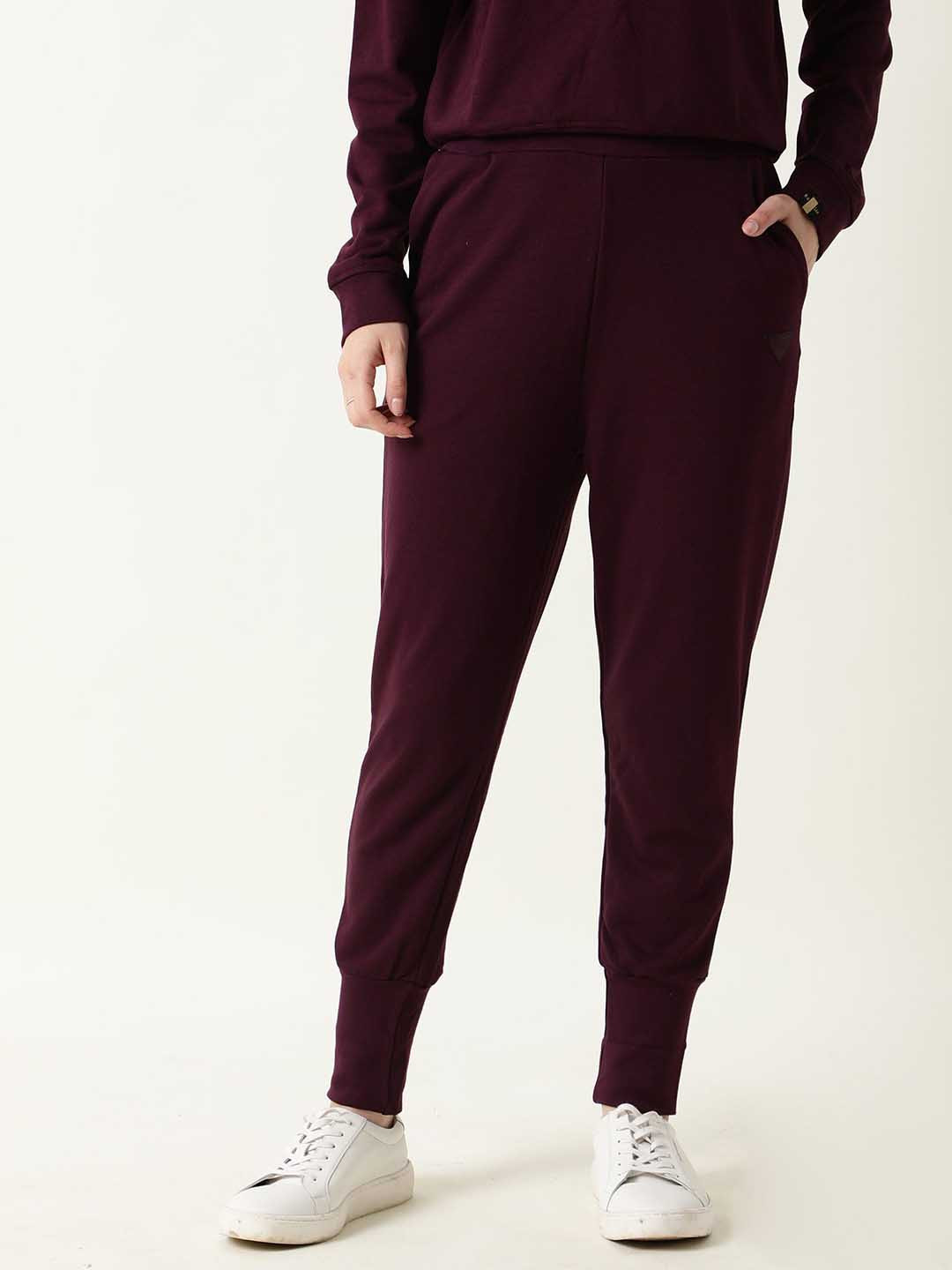 RAREISM Women Magenta Slim Fit Cotton Track Pants