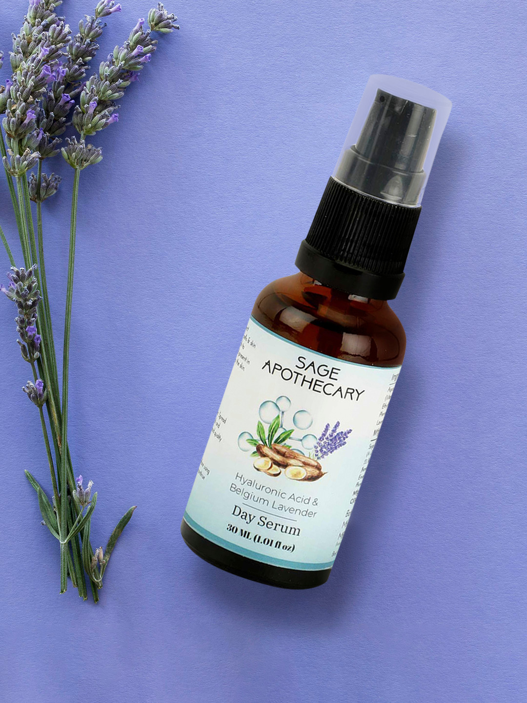 SAGE APOTHECARY Hyaluronic Acid & belgium Lavender Day Serum, 30ml