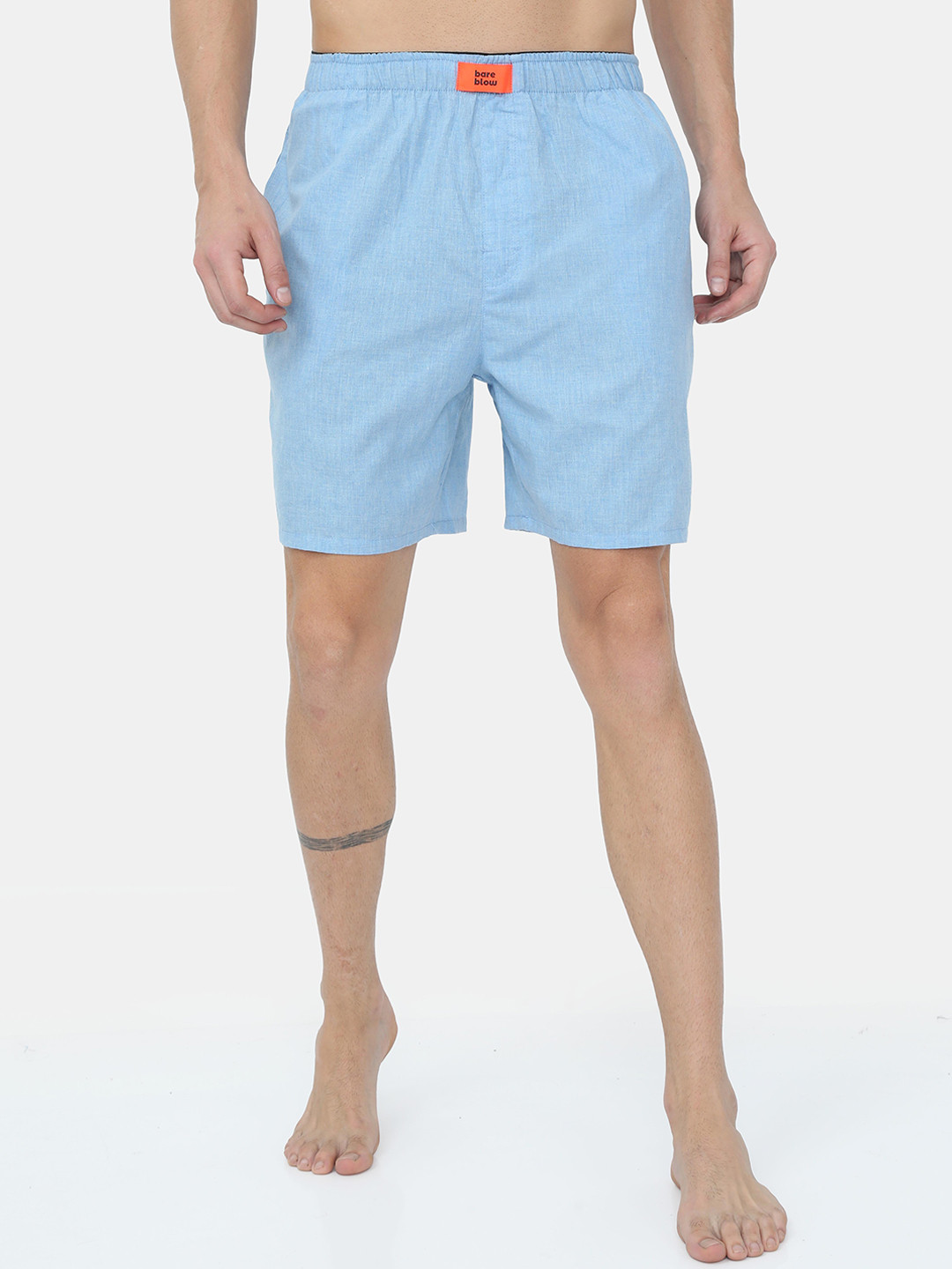 Bareblow Men Blue Solid Pure Cotton Boxers