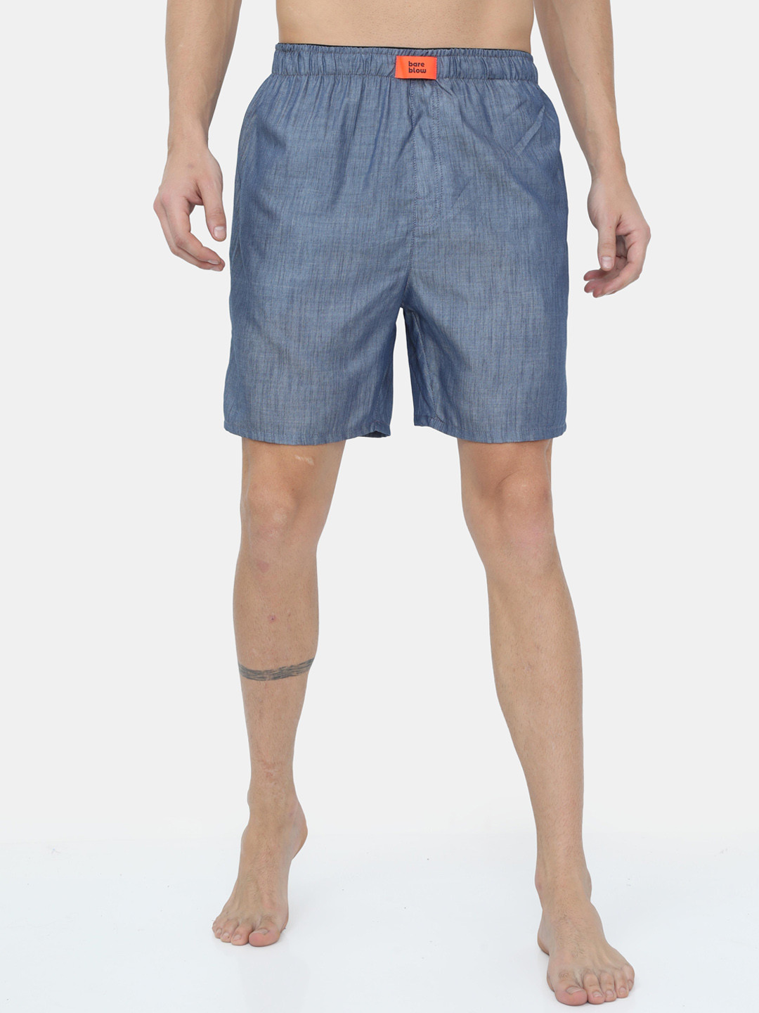 Bareblow Men Blue Solid Cotton Boxers BBBX167M