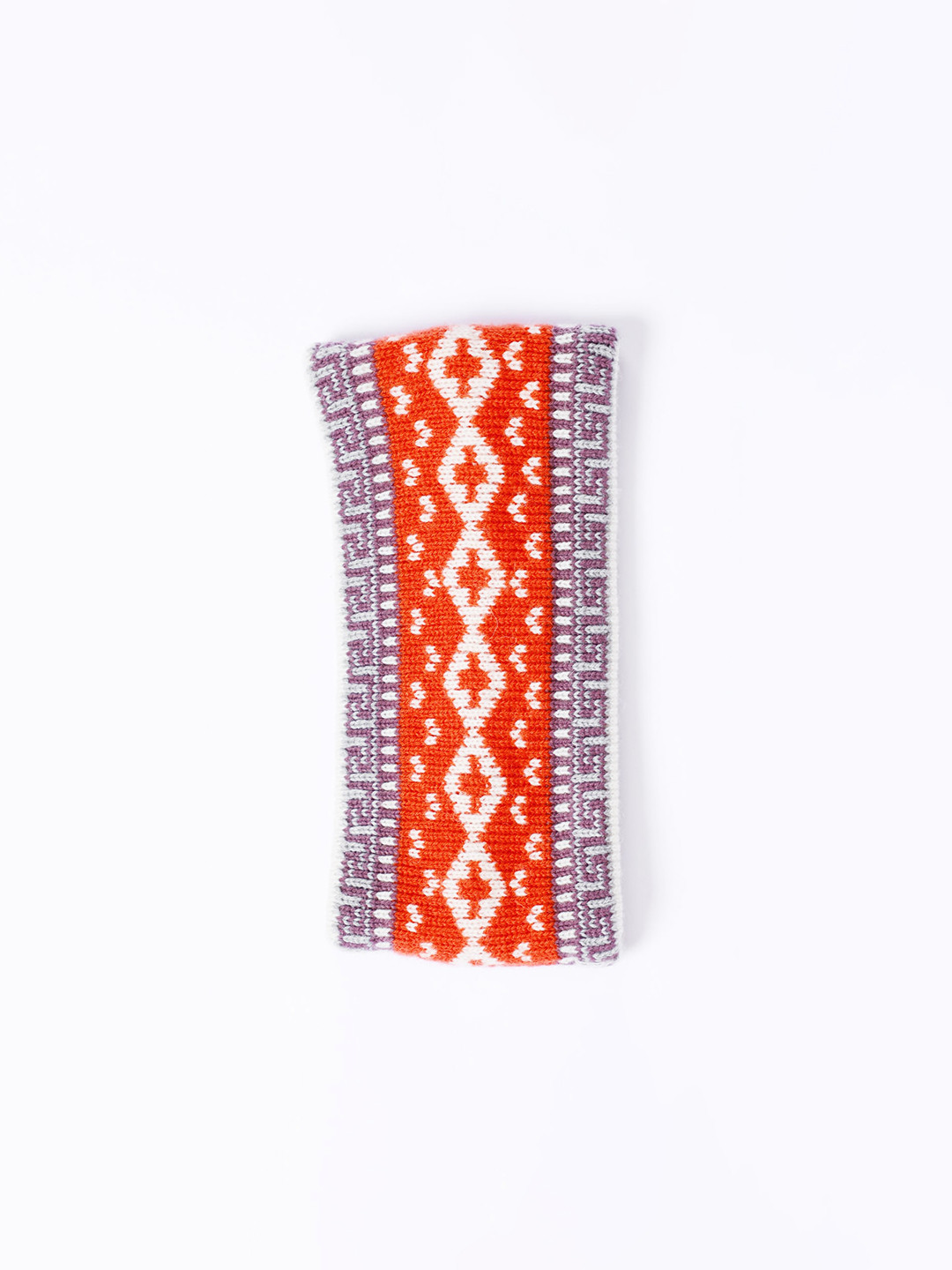 Bharatasya Kids Cream-Coloured & Orange Nordic Knitted Headband