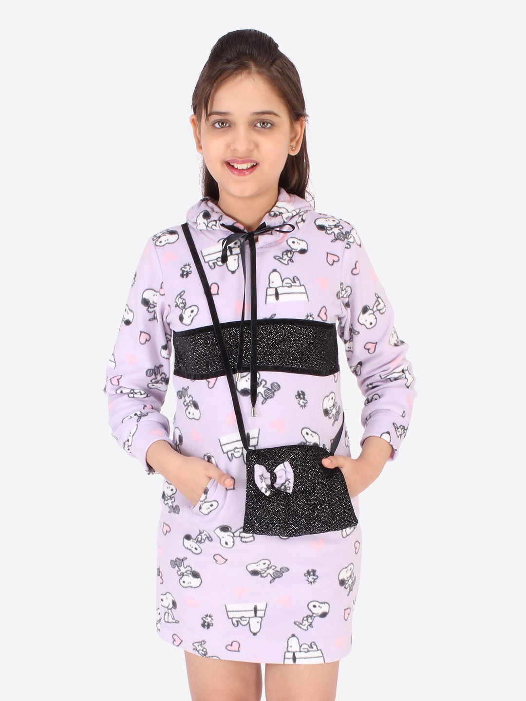 CUTECUMBER Girls Purple Jumper Dress