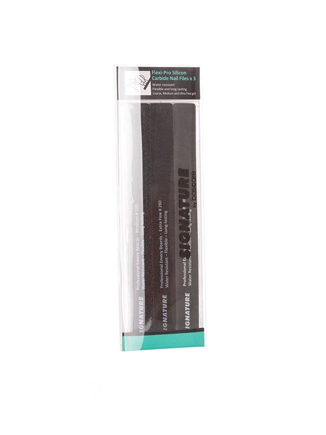 basicare Black Signature Flexi Pro Water Resistant Nail Files 3 Pieces